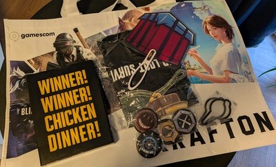 Krafton PUBG Gamescom 2025 Merchandise Set Towel Pins Inzoi Tshirt
