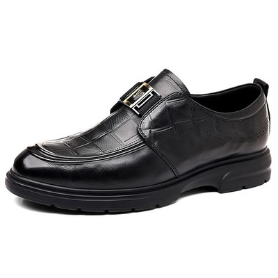 Men's Platform Business Slip on Shoes Casual Leather Breathable Driving Flats 