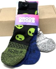 Crocs Kids Crew Socks 3 Pack Alien Yin Yang Patterns Size S