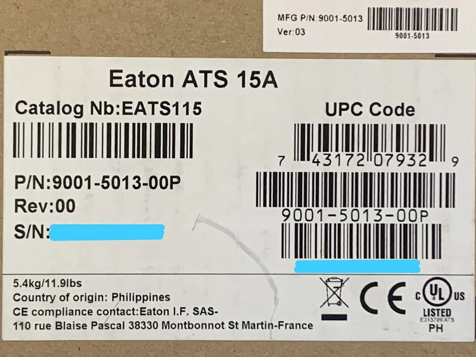 Eaton ATS EATS115 15A Single Phase 10-Outlet PDU 9001-5013-00P - Image 4 of 4