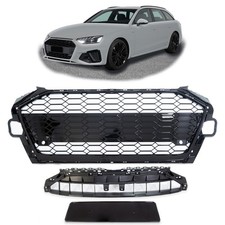 Wabengrill Kühlergrill Schwarz Glanz für Audi A4 B9 Facelift ab 2019 nicht RS4