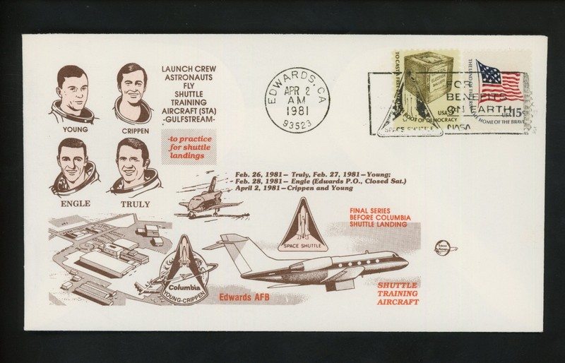 US Space Cover Shuttle Test Flight  Fly Training STA AFB Edwards CA 4/2/1981