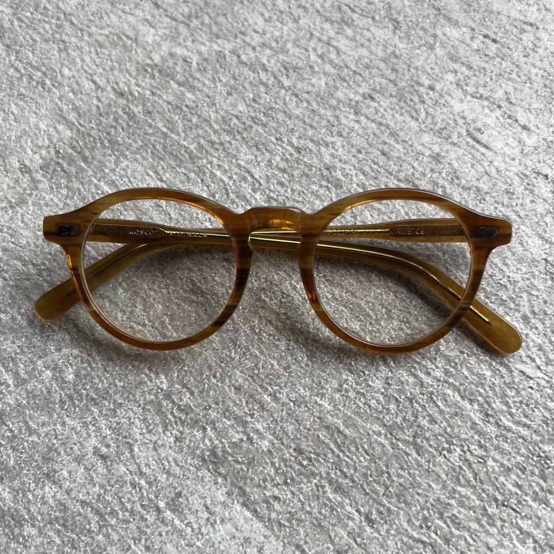 小物 MOSCOT MILTZEN 46 22-145 MOSCOT MILTZEN Men's Sunglasses Blonde Size 46-22-145 Used with