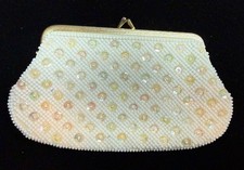 Beaded and Iridescent Sequined Clutch Purse