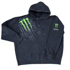 Vintage Y2K Monster Energy Hoodie Men’s XXL Black Crazy Logo Grunge 2000s