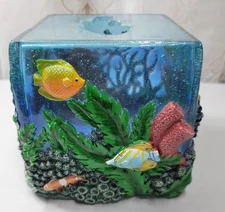 2007 Blue Lagoon Hand Painted 3D Poly-Resign Tissue Box Cover