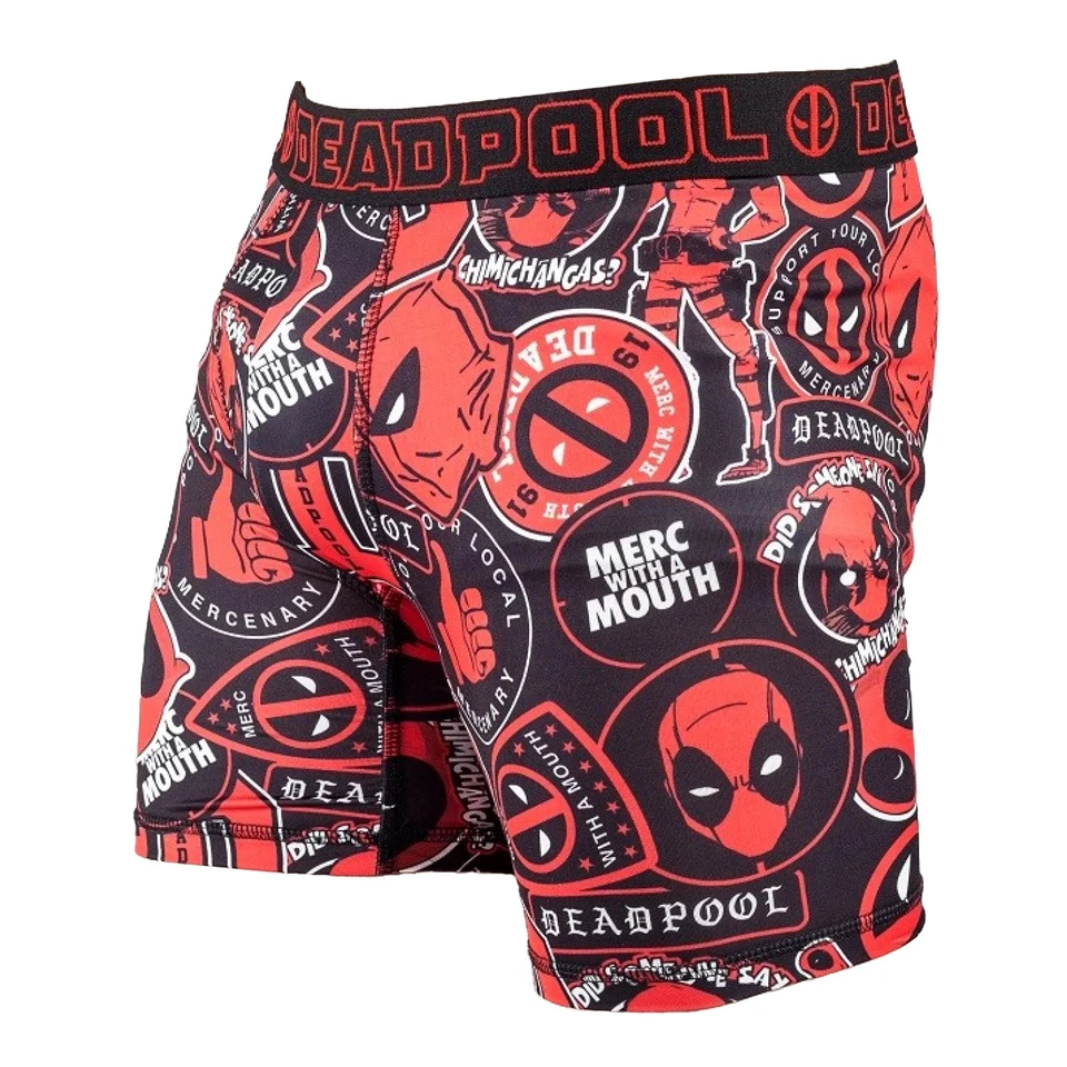 Marvel Comics Men's Deadpool Sticker Merc with a Mouth No-Fly Boxer Briefs - Image 2 of 4