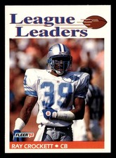 Ray Crockett 1992 Fle1992 Fleer League Leaderser #463 Detroit Lions *216