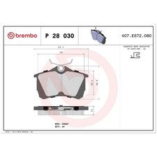 Brembo Bremsbelagsatz Bremsklötze hinten 43022SEAE01 43022S1AE02 | 261462