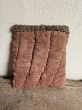 Artisan Handmade Antique Linsey Woolsey Pot Holder Trivet Brown Salmon Textile