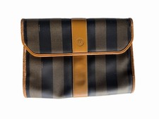 Vintage Authentic Fendi Pequin Clutch Bag