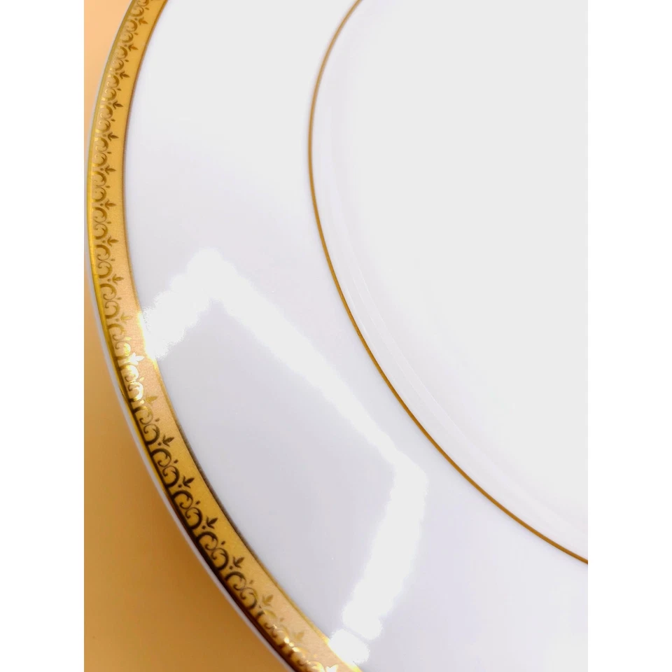 4X Charter Club Dinner Plates Grand Buffet Set of 4 Gold 10.8" White Porcelain - Image 4 of 4