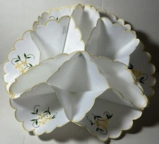 Embroidered Madeira Linen Hot Roll Basket Liner Bread Cover Bun Warmer floral