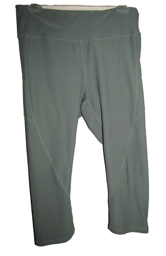 REEBOK, Green Capri Yoga Pants Leggings, Women's Size Large, Polyester & Span