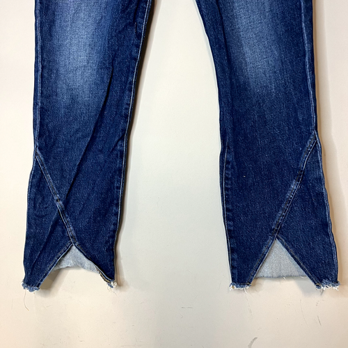 Frame Womens Sz 28 Le High Straight Jeans Cropped Ankle Dark Wash Frayed Cuffs - Picture 3 of 6