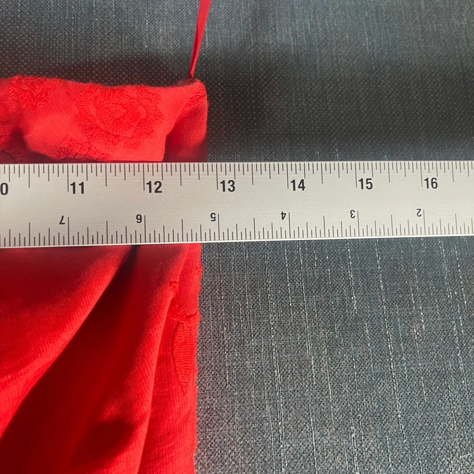 Romper feminino Aijek tamanho 1 mistura de linho de seda vermelha floral júnior - Imagem 4 de 4