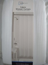 Mainstays Fabric Shower Curtain Waffle White 72x72