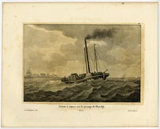 Antique Print-STEAMBOAT-MOERDIJK-HOLLANDS DIEP-PL. 66-Howen-Madou-1825