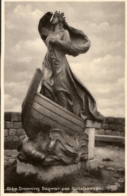 Statue of Queen Dagmar On The Castle Bank (Ribe, Denmark) Postcard