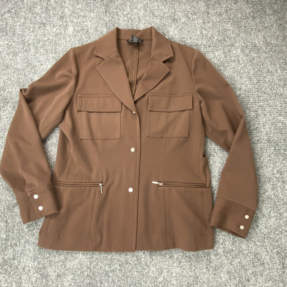 Diálogo Pantalón Traje Mujer 4 Marrón 2 Piezas Nuevo Lenguaje de Estilo Marrón Chaqueta Pantalones Foto 2 de 4