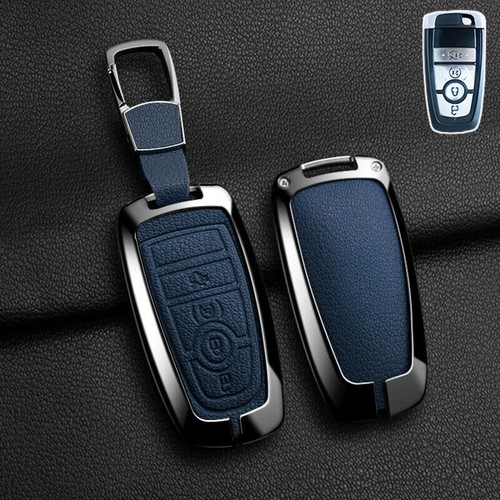 Zinc Alloy Leather Car Key Fob Case Cover For Ford Focus Ranger Explorer Mustang - Picture 12 of 16
