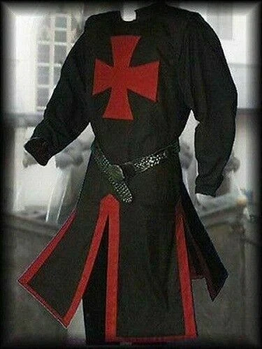 Medieval Tunic & Cloak Cape Surcoat Knights Templar Costume Renaissance Dress - Image 4 of 4