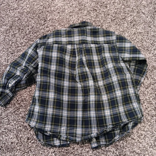 Camisa con botones azul a cuadros Chaps para bebés/niños pequeños - talla 24 meses Foto 4 de 4