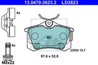 ATE BremsbeläGe Bremsbelegsatz Hinten FüR Peugeot 207 CC 208 CitroëN C3 III
