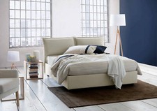 Letto matrimoniale Dmircol, con contenitore in tessuto, con materasso cm140x200