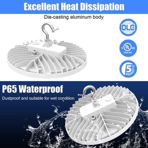 LED High Bay Light 150W 22500LM UFO Commercial Warehouse Workshop Lamp KUKUPPO - Picture 6 of 8