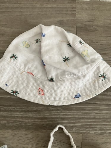 Janie & Jack Linen Blend 3 Pc Outfit 6-12 Months White Jungle Animals - Picture 9 of 10