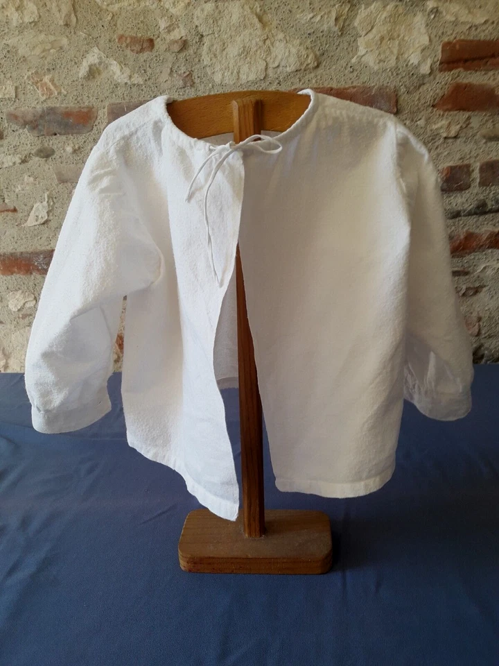 N03 ANCIENNE BRASSIERE ou blouse Bébé en flanelle de coton T. 18m/2ans - Photo 2/4