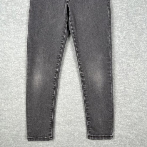 Zara Jeans Girls 7 Black Denim Light Wash Low Rise Straight Leg Cotton 21x20 - Picture 4 of 13