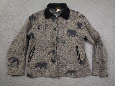 David Paul New York Jacket Womens Small Brown Animal Africa Safari Vintage