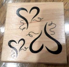 Great Impressions Contempo Hearts E331 Whimsical Fun Wood Mount Rubber Stamp