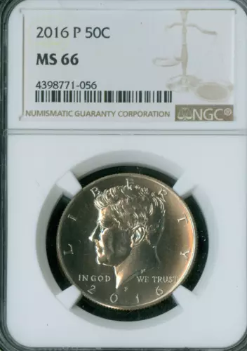 2016 P KENNEDY HALF DOLLAR  NGC MS66  .