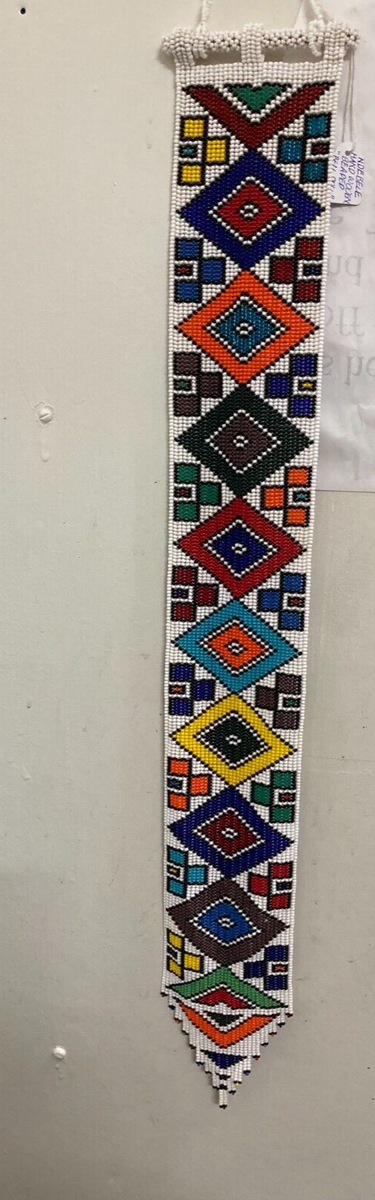 Vintage African Ndebele woven bead wall hanging From Zimbabwe