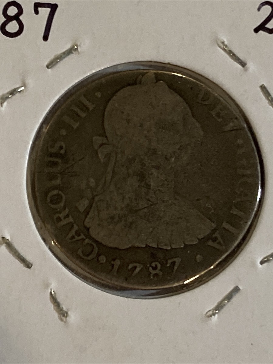 1787-Mo 2 REAL Charles III Spanish Silver Coin Mexico City