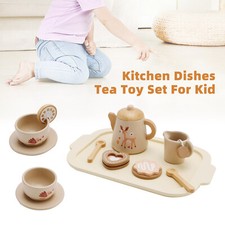 13Pcs Western Kitchen Wooden Tea Sets Play Kitchen Dishes/Tea Set For Kid