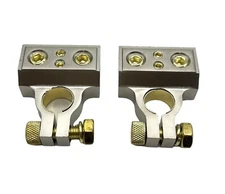 Car Battery Terminal Clamp Post 1/0 2 4 8 GA AWG Gauge Positive Negative Port