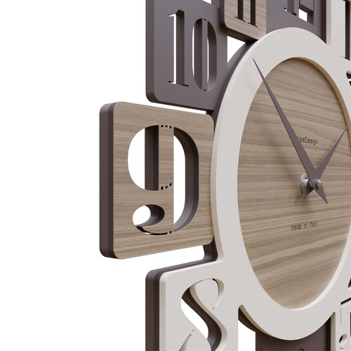 CalleaDesign Orologio da parete in legno per cucina o soggiorno di design modern - Foto 2 di 4
