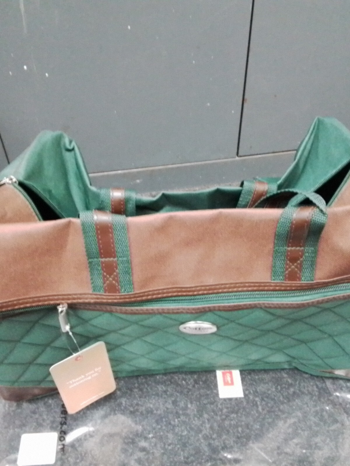 Cotton Traders Green & Brown Luxury Holdall Bag *NEW* eBay