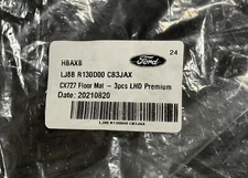 FORD FLOOR MATS 3 PCS LHD PREMIUM  HBAXB LJ8B CX727