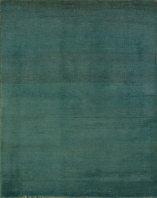 Elegant Handcrafted Gabbeh Solid Green Wool Rug - Limited Edition'' 3x4 ft