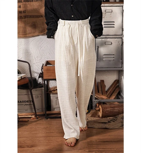 Mens Retro Loose Straight Pants Athletic Casual Sweatpants Hip Hop Trouser