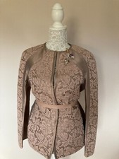 Valentino Designer Silk Lace Jacket Blazer Uk 8 Eur 36