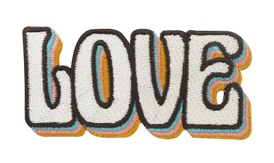 Bunter Retro Love Schriftzug Patch | DIY Vintage Old School Aufnäher Bügelbilder