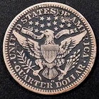 1908 O Barber Quarter! Lamination error on the reverse!