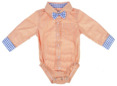 Ganz E9 Baby Boy Cotton Long Sleeve Diaper Shirt With Bow 0-6M EA11842