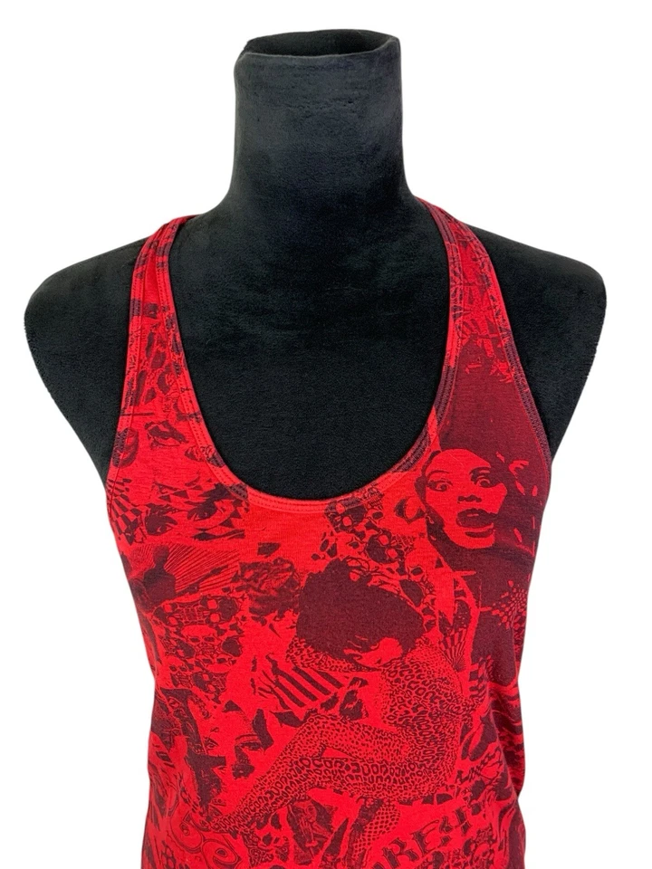 Camiseta sin mangas túnica estampada roja talla L OBEY Foto 2 de 4